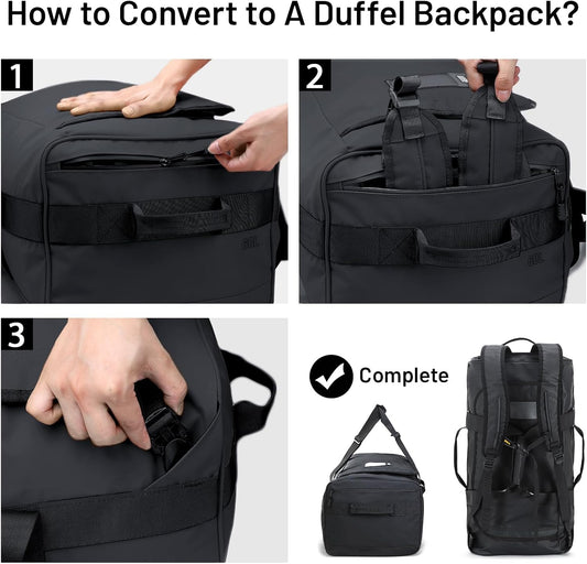 Water Resistant Backpack Duffle Heavy Duty Convertible Duffle Bag with Backpack Straps for Gym, Sports, Travel